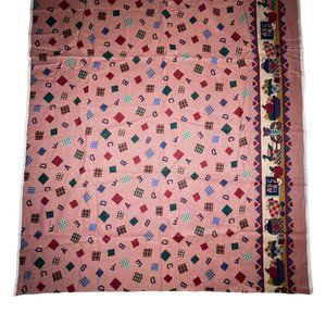 New Cranston Print Works VIP Teacher 2 Yards Fabric Material ABCs Gingham Class